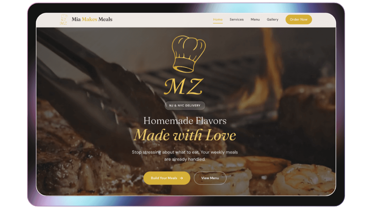 MiaMakesMeals website